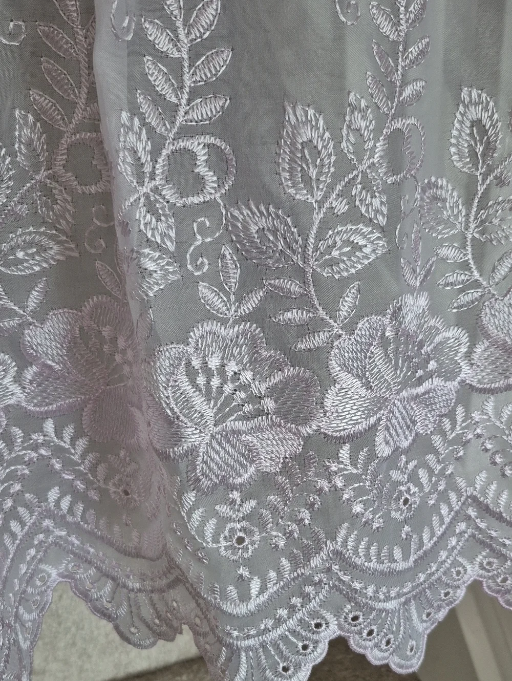 Sheer Pale Pink Floral Lace Valance Curtain 54x16